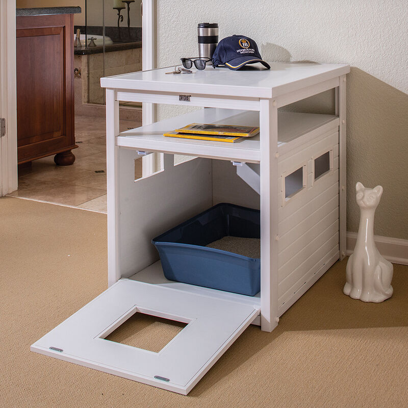 New Age Pet, LitterLoo Litter Box Cover - End Table - Antique White image number null