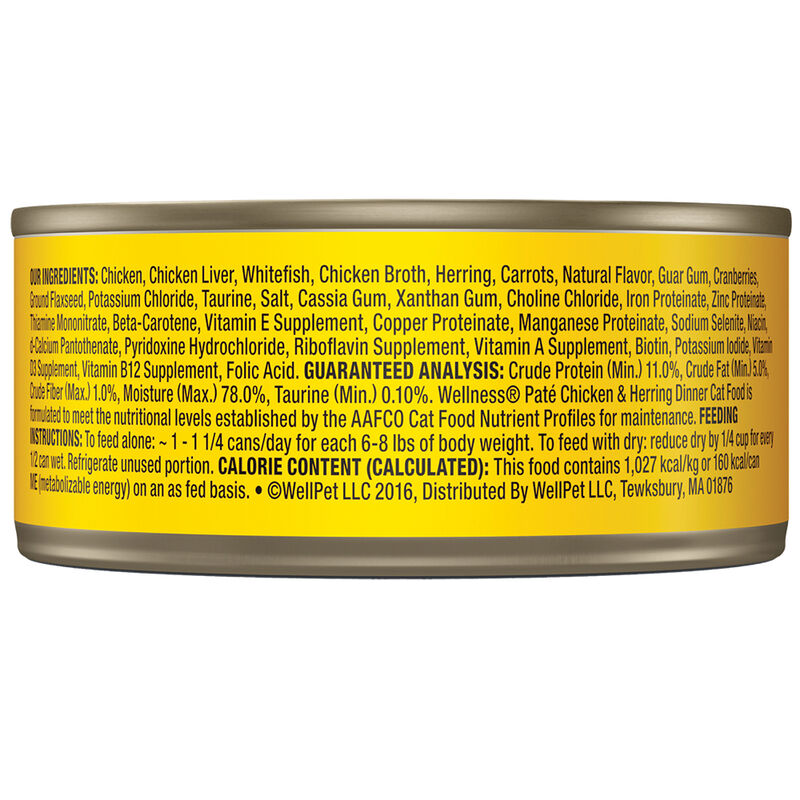 Wellness, Canned Cat Food, Complete Health, Chicken & Herring - Wet Cat Food image number null