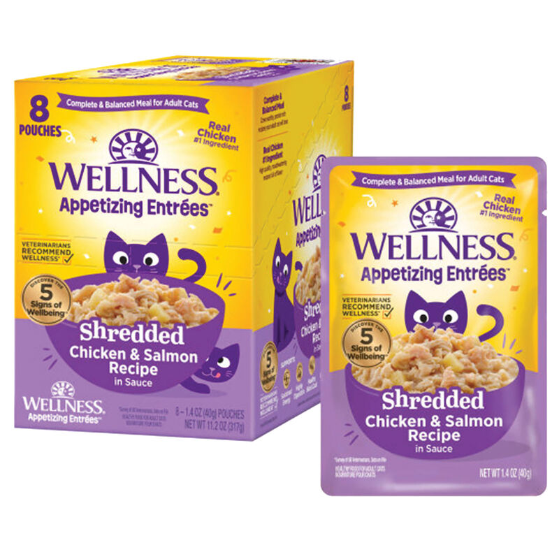 Wellness, Appetizing Entrée - Shredded Chaicken & Salmon in Sauce - Wet Cat Food image number null