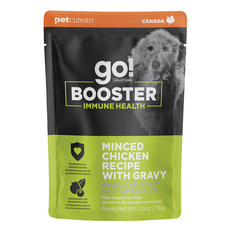 GO! SOLUTIONS,  BOOSTER Immune Health Minced Chicken with gravy - 78 g - Wet Dog Food image number null