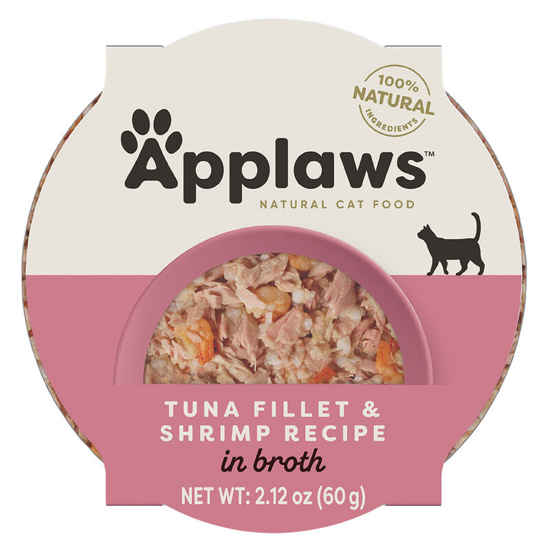 Applaws, Pot, Feline Adult - Tuna Fillet w/ Shrimp- 60 g - Wet Cat Food image number null