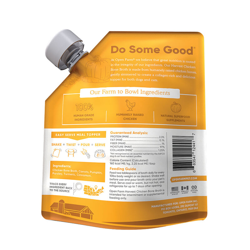 Open Farm, Harvest Chicken Bone Broth - 340 g - Wet Dog Food image number null