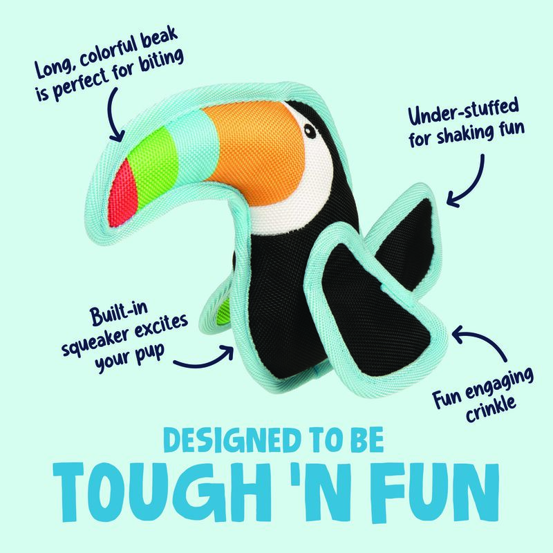 goDog Flap 'N Fun Tico Toucan - Dog Toy image number null