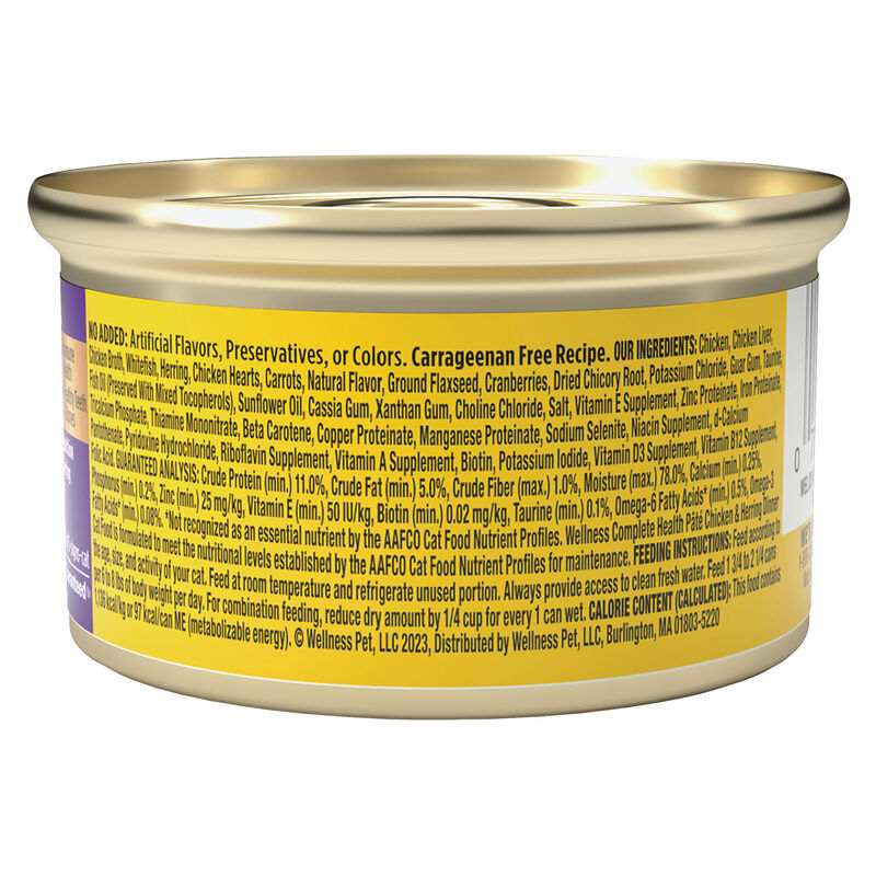 Wellness, Canned Cat Food, Complete Health, Chicken & Herring - Wet Cat Food image number null