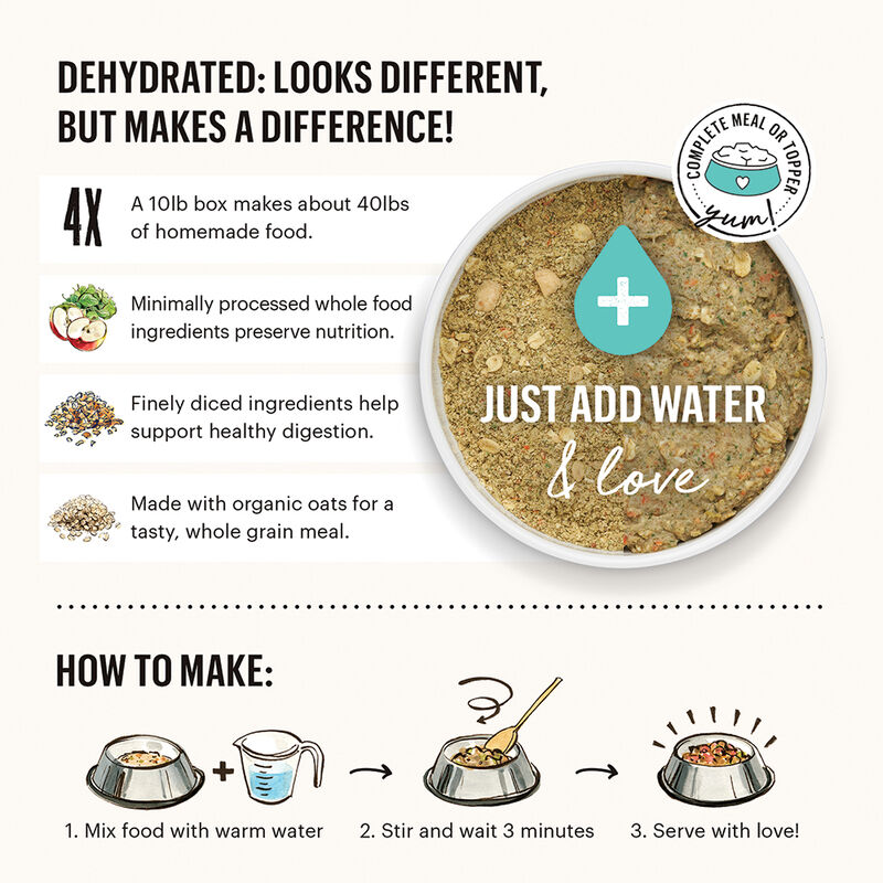 The Honest Kitchen, Adult - Whole Grain Beef - Single Serve - 42.5 g - Freeze Dried Dog Food image number null