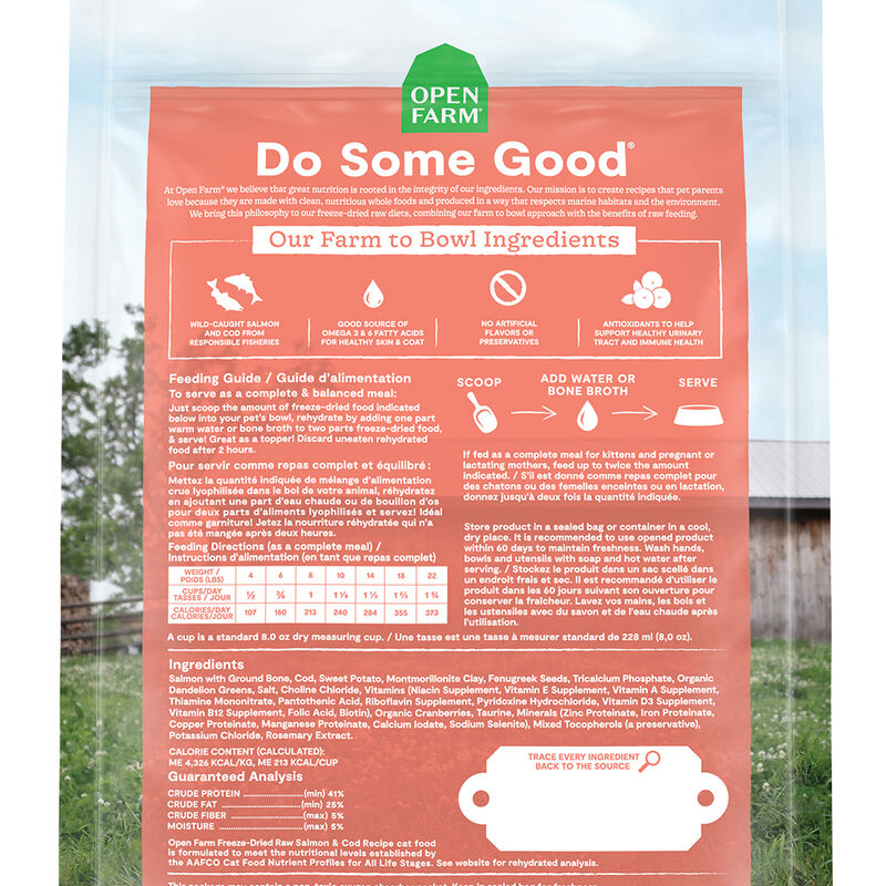 Open Farm, Freeze Dried Raw Morsels - Salmon & Cod - Freeze Dried Cat Food image number null