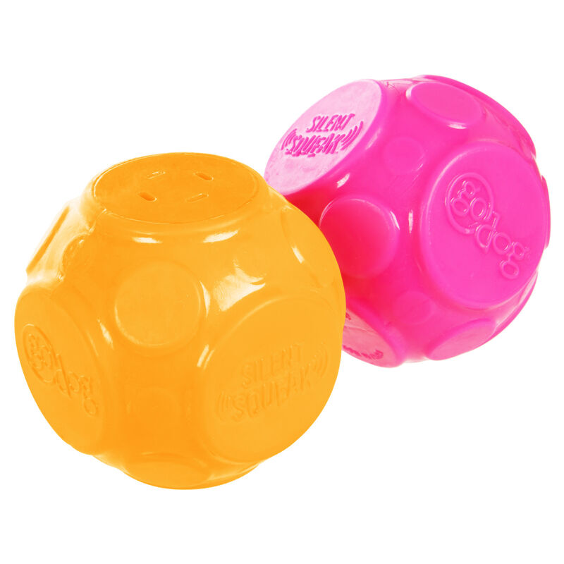 goDog Silent Squeaker Balls - Dog Toy image number null