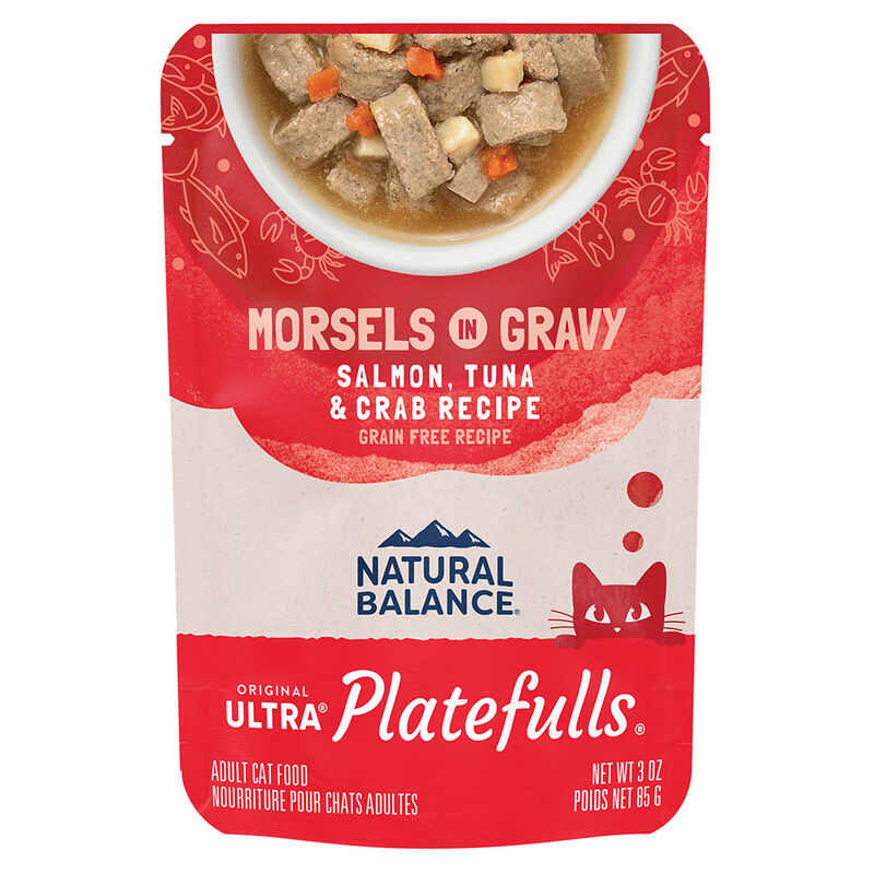 Natural Balance, Feline Adult Platefulls - Salmon, Tuna & Crab - 85 g - Wet Cat Food image number null