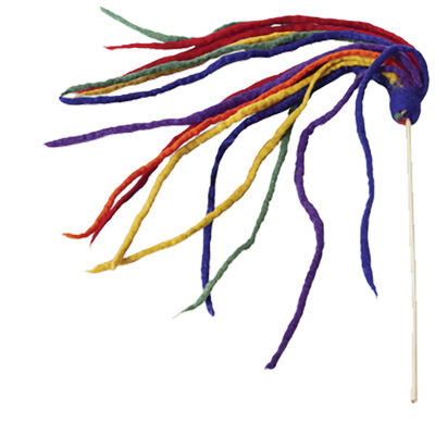 Dharma Dog Karma Cat, Wool Cat Teasers - Multi-Strand Rainbow