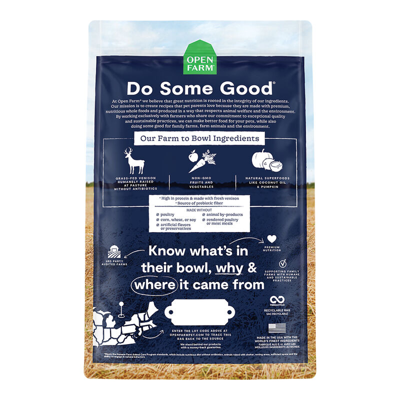 Open Farm, New Zealand Venison - 1.81 kg - Dry Dog Food image number null