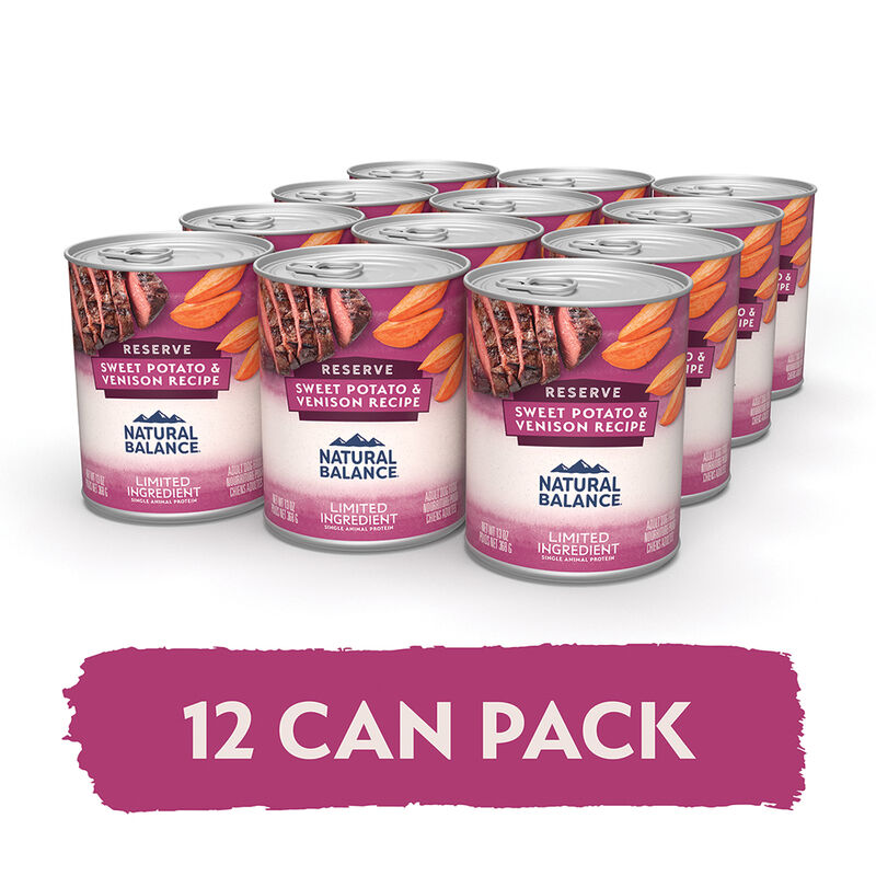 Natural Balance, Limited Ingredient Canned Dog Formula, Venison & Sweet Potato - 369 g - Wet Dog Foo image number null