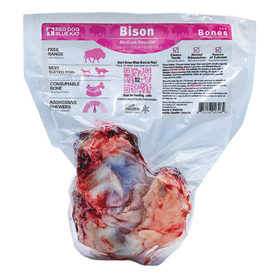 Red Dog Blue Kat, Bison Knuckle Medium Frozen Bone - Frozen Dog Food