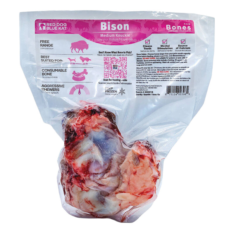 Red Dog Blue Kat, Bison Knuckle Medium Frozen Bone - Frozen Dog Food image number null