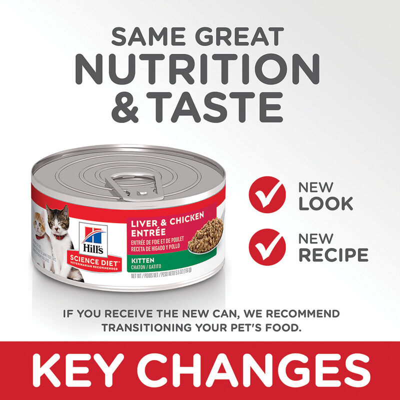 Science Diet, Kitten Liver & Chicken Canned Cat Food, 156g - Wet Cat Food image number null