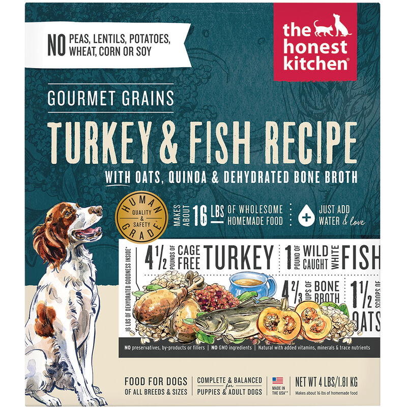 The Honest Kitchen, Gourmet Grains, Turkey & Whitefish Reicpe - Freeze Dried Dog Food image number null