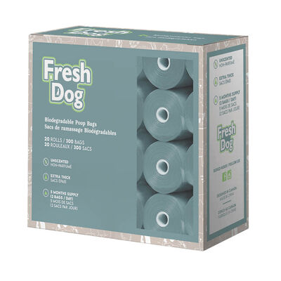 Fresh Dog, Poop Bags - Unscented - Biodegradable