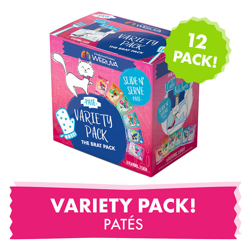 Weruva, Pouch Feline - The Brat Pack - 85 g - 12 pk - Pate - Wet Cat Food image number null