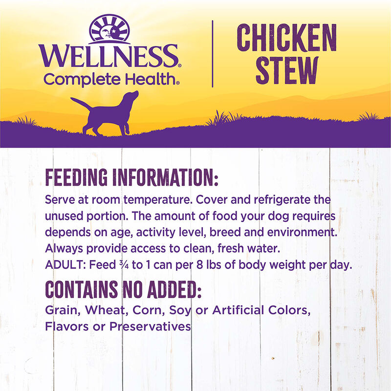 Wellness, Canned Dog Food, Chunks & Gravy, Chicken Stew with Carrots & Potatoes - 12.5 oz - Wet Dog image number null