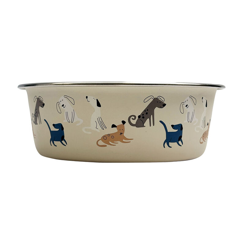 Brigade Printed Dog Bowl - Beige image number null
