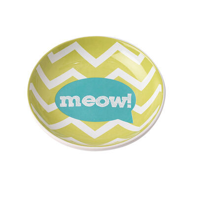 PetRageous, Zigazaga Meow Saucer - Lime Green - 5.25"