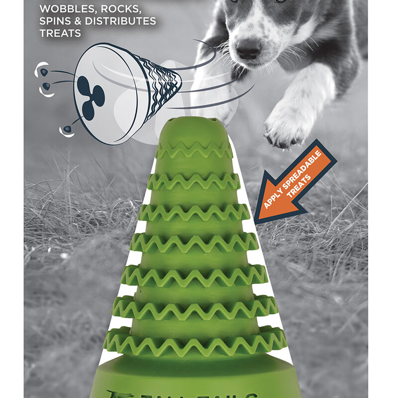 Tall Tails, Natural Rubber Evergreen Tree - 4" - Interactive Dog Toy image number null