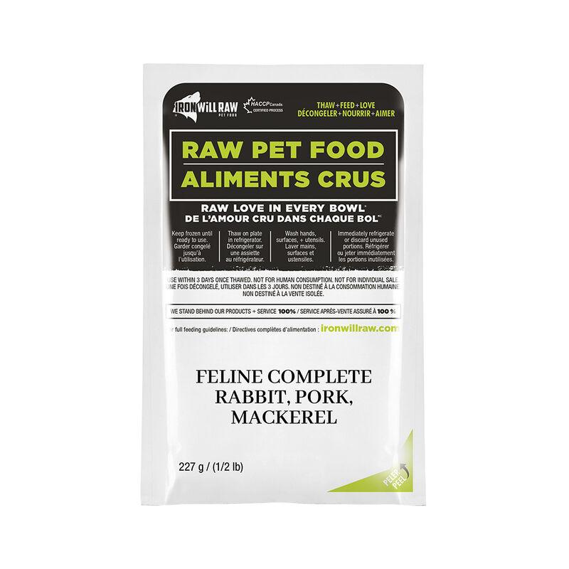 Iron Will Raw, Feline Complete, Rabbit,Pork and Mackerel Dinner - 1.36kg image number null