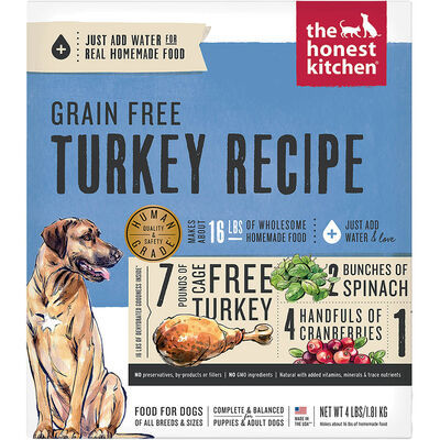 The Honest Kitchen, Grain Free Turkey Recipe - Freeze Dried Dog Food
