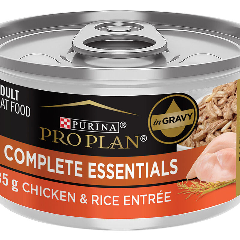 Purina Pro Plan Complete Essentials Chicken & Rice EntrÃ©e in Gravy Adult Wet Cat Food 85g image number null