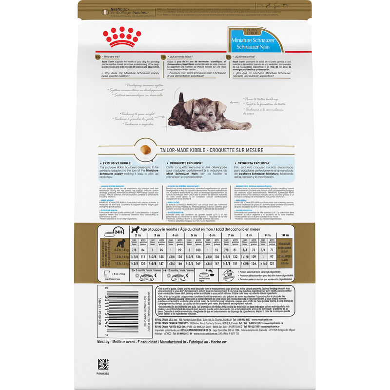 Royal Canin, Breed Health Nutrition Miniature Schnauzer Puppy 2.5LBS - Dry Dog Food image number null