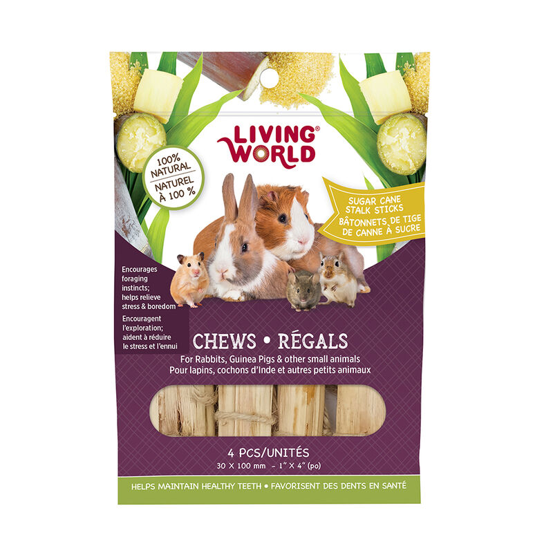 Living World, Small Animal Chews - Sugar Cane Sticks - 4 pk image number null