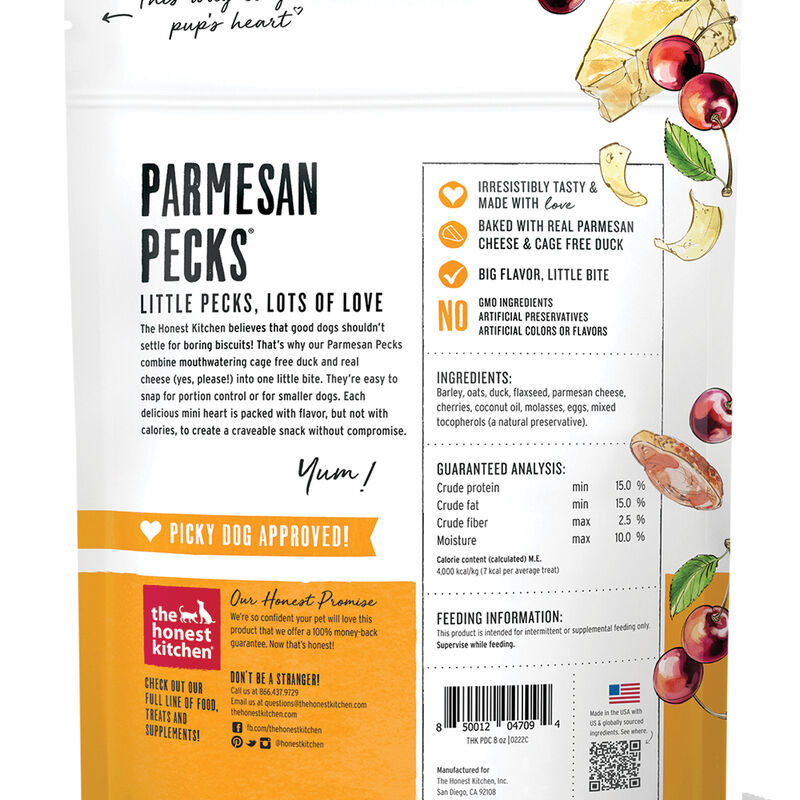 The Honest Kitchen, Parmesan Pecks, Duck & Cherry - Dog Treat image number null