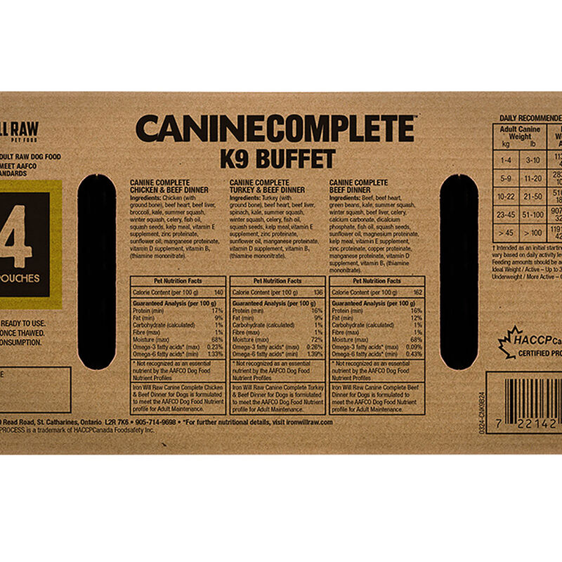 Iron Will Raw, Canine Complete, K9 Buffet - 454 g  x 24 image number null