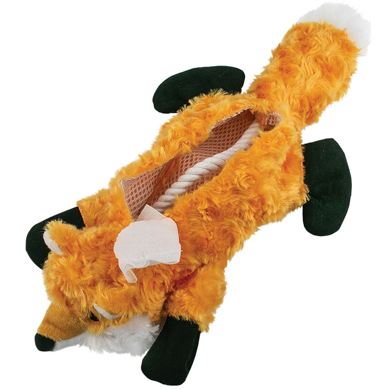 Tall Tails, Plush Stuffless Fox Squeaker Toy - 16" - Plush Dog Toy image number null