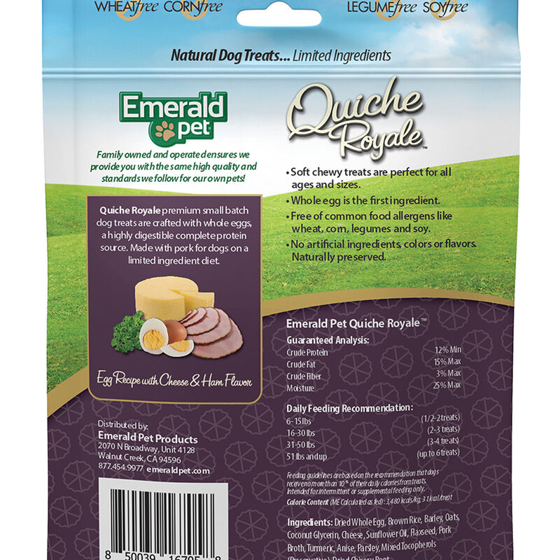 Emerald Pet, Quiche Royale, Ham & Cheese Chewy Treats - 170 g image number null
