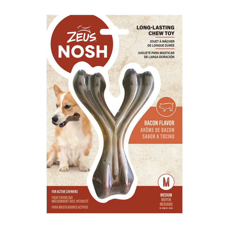 Zeus, Wishbone Chew Toy - Bacon image number null