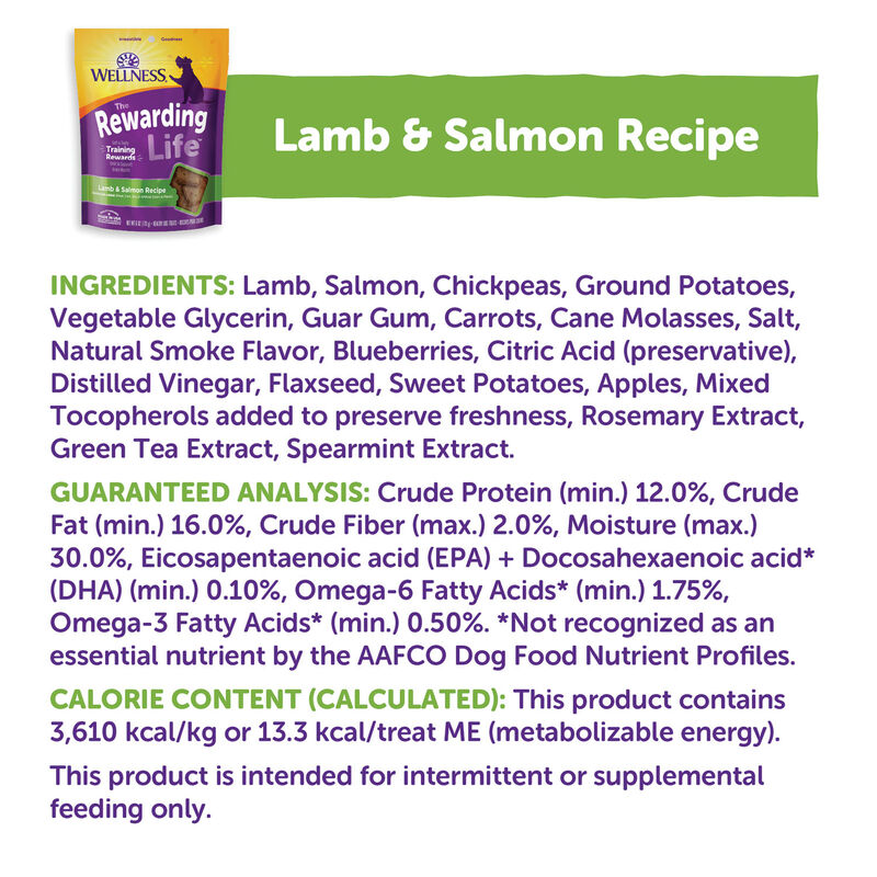 Wellness, Wellbites, Lamb & Salmon Soft Dog Treats - 6 oz - Dog Treat image number null