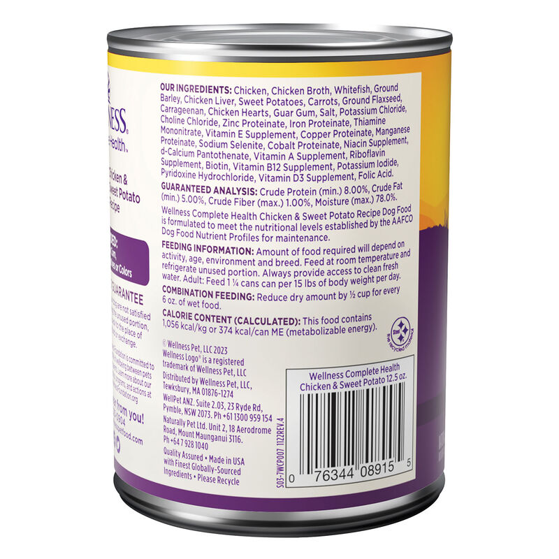 Wellness, Canned Dog Food, Chicken & Sweet Potato - Wet Dog Food image number null