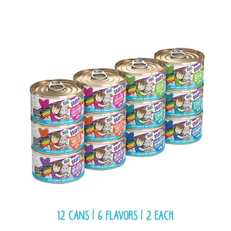 Weruva, Best Feline Friend - Oh My Gravy! Rainbow Road Variety Pack - 12x79g - Wet Cat Food image number null