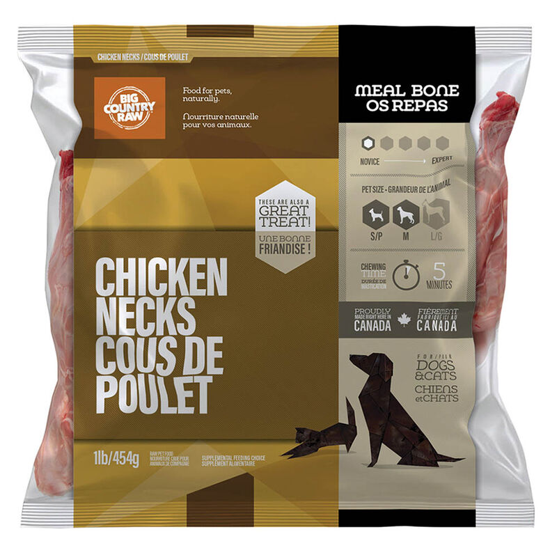 Big Country Raw, Chicken Neck  -1 lb - Frozen Dog Food image number null
