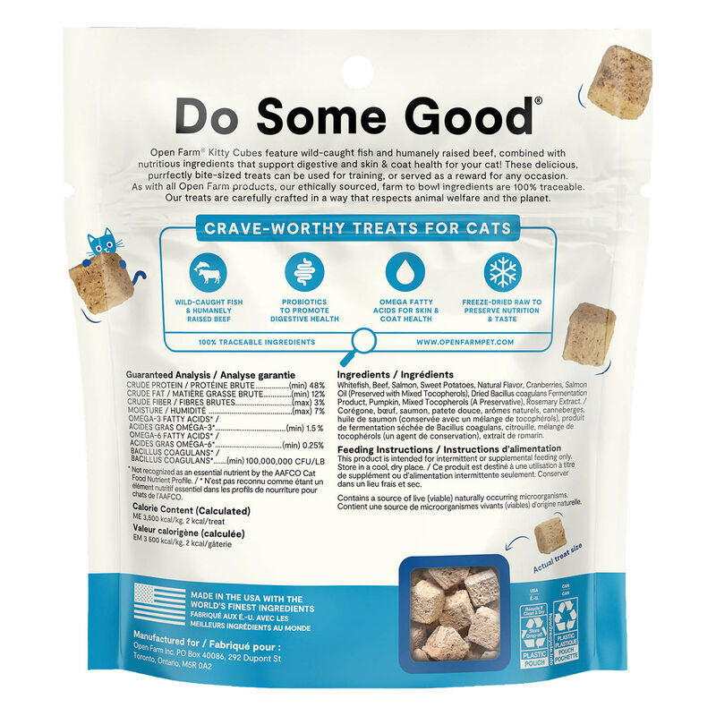 Open Farm, Kitty Cubes - Freeze Dried Raw Surf & Turf - Cat Treats image number null