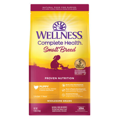 Wellness, Complete Health Small Breed, Puppy Turkey, Oatmeal & Salmon - 4 lb - Dry Dog Food