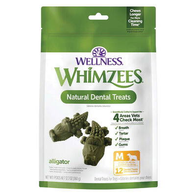 Whimzees, Dental Treat, Alligator Value Pouch - Medium-12 Pc