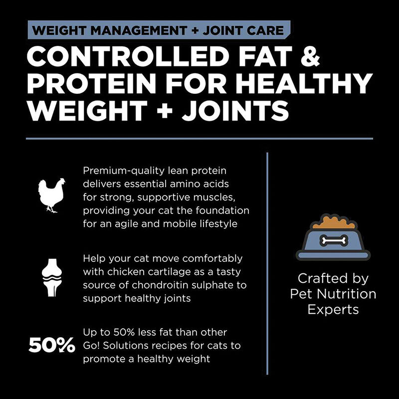 GO! SOLUTIONS, Feline Adult - Weight Management & Joint Care - GF Chicken - Dry Cat Food image number null