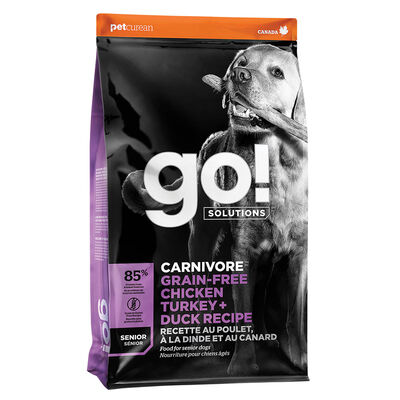 GO! SOLUTIONS CARNIVORE Grain Free Chicken, Turkey + Duck Senior Recipe for dogs