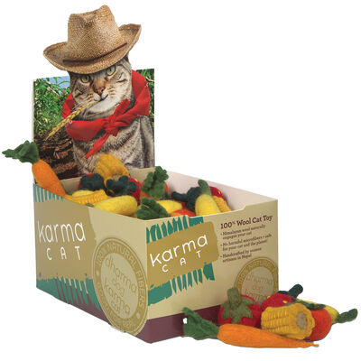Dharma Dog Karma Cat, Wool Pet Toy - Farmer - Assorted