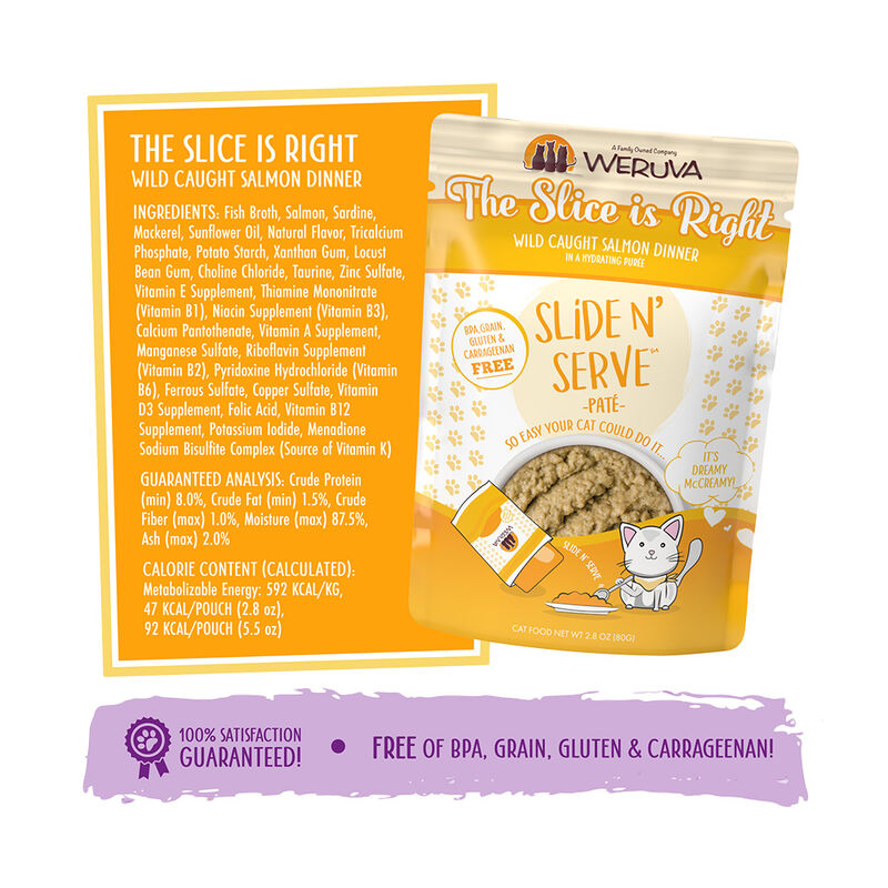 Weruva, Pouch Feline - The Slice Is Right - Salmon - 80 g - Pate - Wet Cat Food image number null