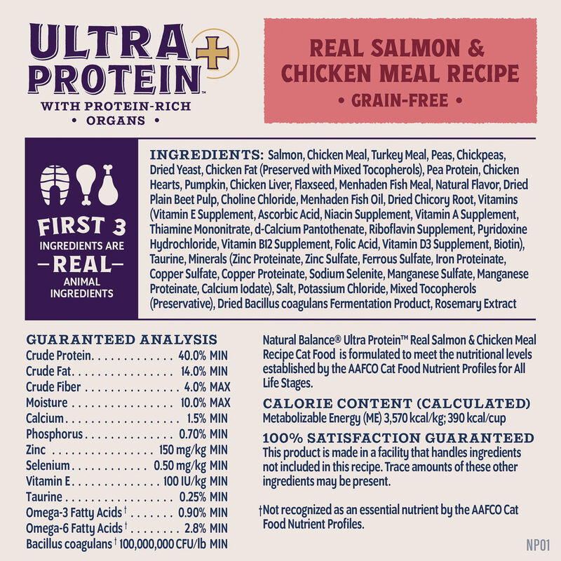 Natural Balance, Ultra Protein Plus - Skin & Coat & Digestive Health - Salmon & Chicken Meal Recipe image number null
