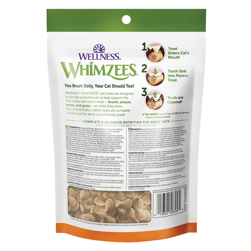 Whimzees, Feline Dental Treats - Chicken - 56.69 g image number null