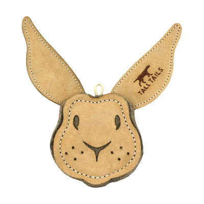 Tall Tails, Leather & Wool Rabbit - Tan - 4" - Toss Dog Toy