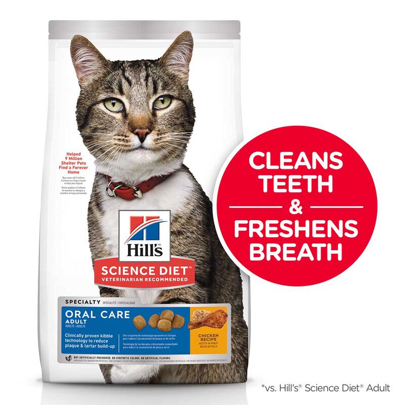 Science Diet, Adult Oral Care Chicken Recipe Dry Cat Food for dental health - Dry Cat Food image number null